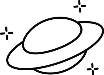Tilted planet saturn with stars © BAE
