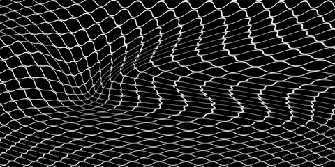Fishing or soccer net. Repeated hexagon pattern. Black wired mesh texture isolated on white background.ilustrasion modern. © uboy