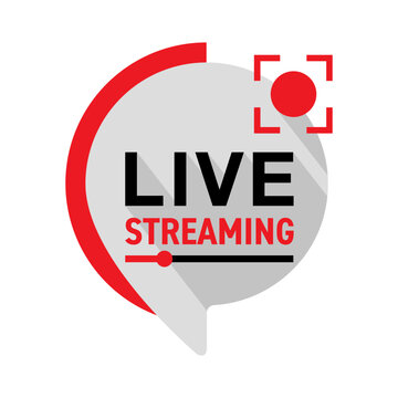 Live streaming button in pin shape and bold modern style