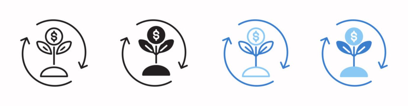 Return on investment Vector Illustration In Multistyle