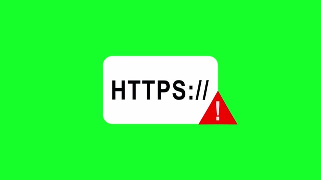 Suspicious URL icon in color style in 4K animation with alpha channel Browser warning sign indicating phishing link fake website, or untrusted HTTPS connection on transparent background