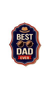 Stylish Father&rsquo;s Day footage featuring a retro badge with hat and glasses elements, bold typography, and vintage colors. Perfect for greeting videos, social media promos, celebrations, and family even