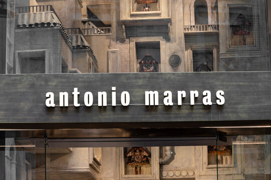 Antonio Marras brand name on luxury fashion shop