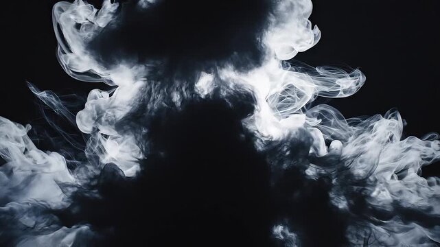 Smoke swirling in the darkness.