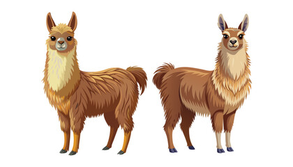 two llama clipart vector illustration © Nayon