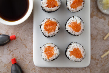 Salmon maki rolls © marysckin