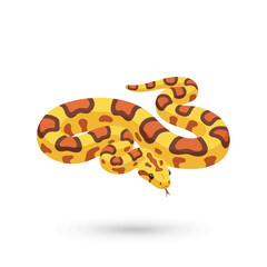 Obraz premium A Yellow and Orange Patterned Snake Illustration Isolated
