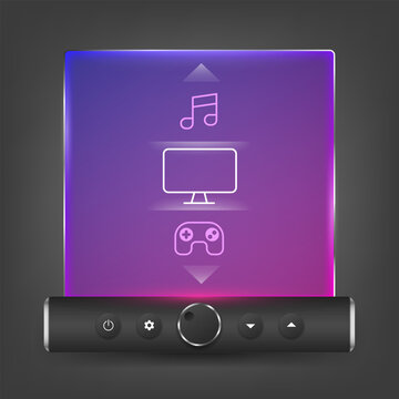 Futuristic Multimedia Control Panel User Interface Design Concept