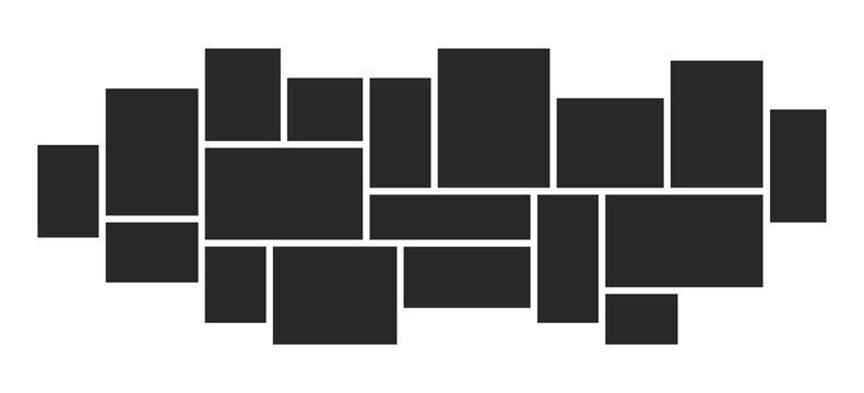 Empty photo collage template of different form image. Photo gallery mosaic collage