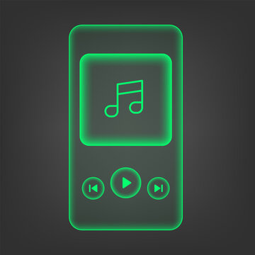 Futuristic Neon Music Player User Interface Design Concept