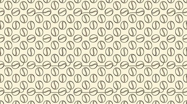 Minimalist coffee bean pattern in illustration for beverage and food concepts