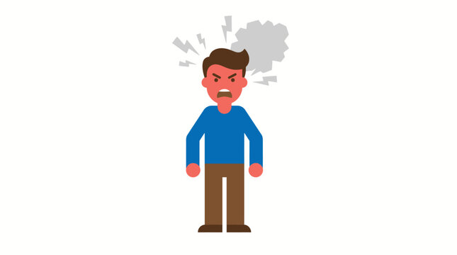A cartoon man with a worried expression.