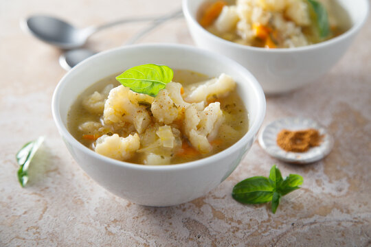 Homemade cauliflower soup