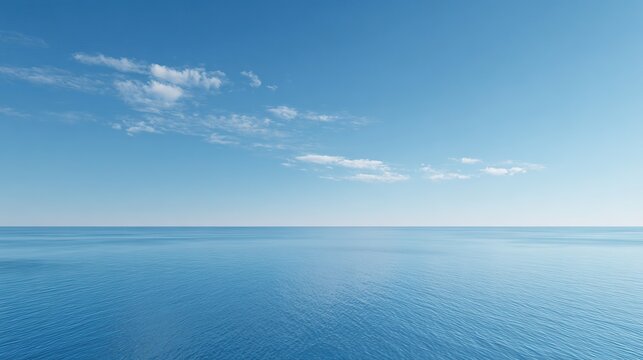 Cerulean Blue Sea With Cloud Shadow, Minimal Empty Niche Ocean Widescreen