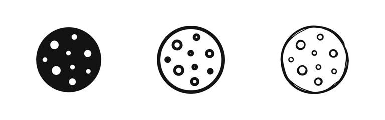 Obraz premium Cookie with Chocolate Chips Icon Set
