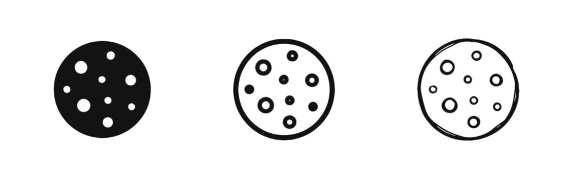 Cookie with Chocolate Chips Icon Set