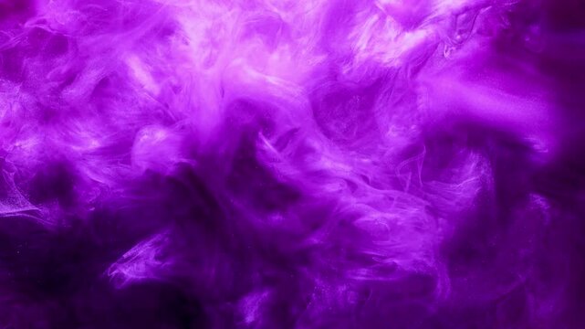 Mesmerizing abstract motion of vibrant purple ink flowing and swirling with a silky texture. Perfect for magical, dreamlike, or luxury-themed background visuals.