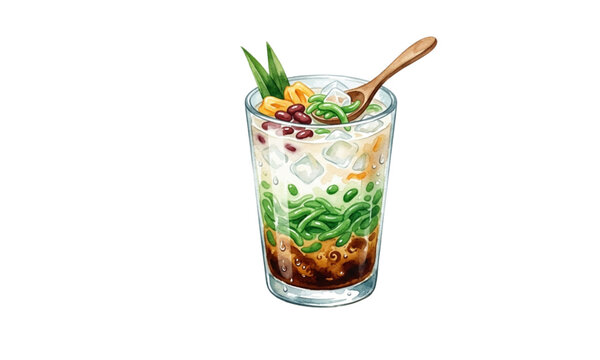 Vector illustration of Indonesian drink cendol