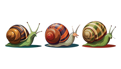set snail shell clipart vector illustration © Nayon