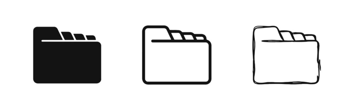 Document File Folder with Tabs Organization Icon Set