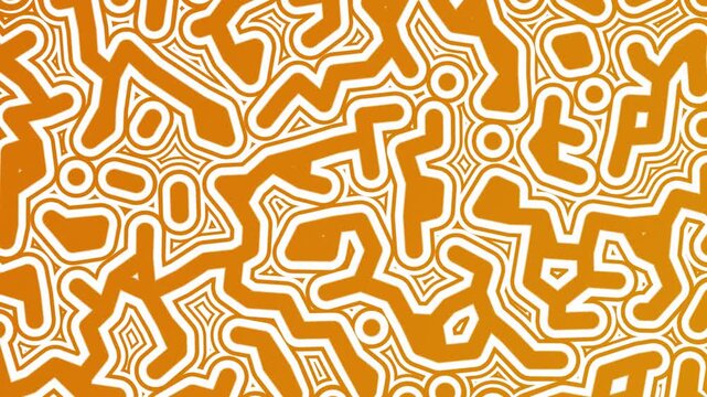 Abstract Yellow Retro Line Pattern Motion Background