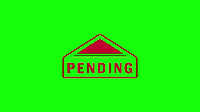 Animated pending text graphic in various styles on green screen, signifying delay