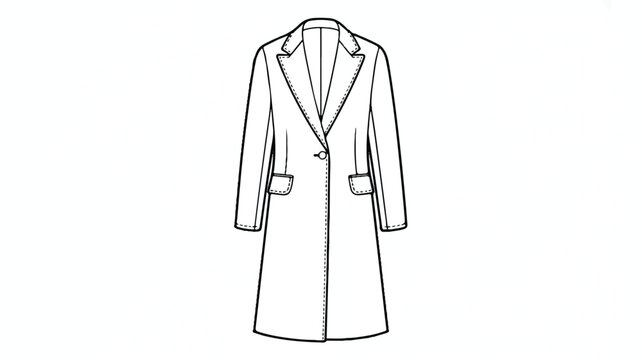 Long coat with lapels and pockets for fashion or business  front view