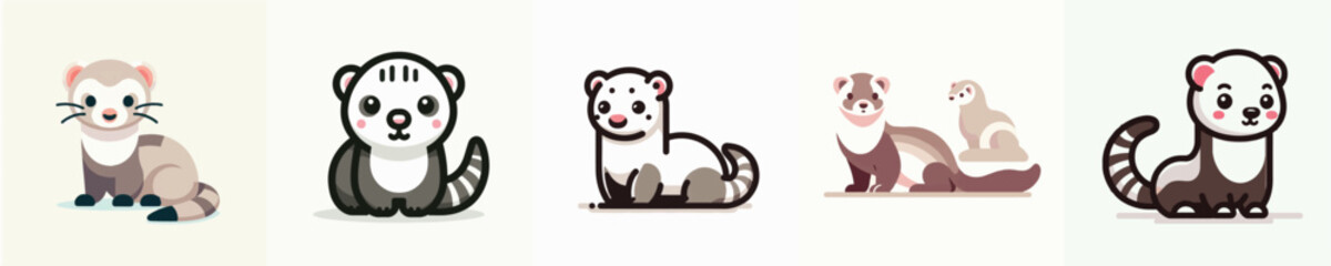 Fototapeta premium Weasel Vector Illustration