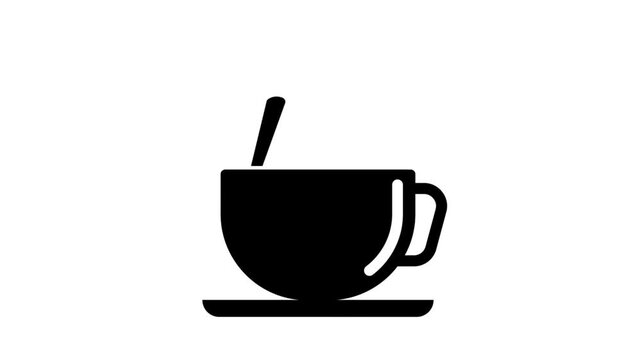 Animated video footage of coffee serving cups, suitable for use as animated footage of cafes, advertisements, serving menus, creation, content, advertisements, presentations, webinars, bars, rest area