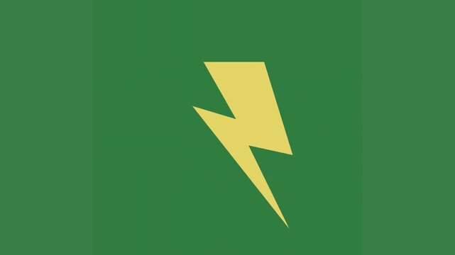 The flash logo on a green background and yellow lightning bolt with green screen animated chromakey background emotion colorful motion composition gesture elements layers movement backgrounds
