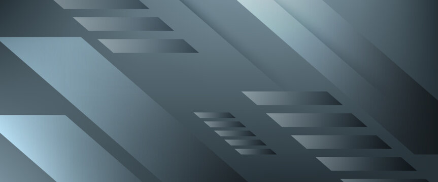 Abstract Dark Grey Industrial Tech Background with Geometric Parallelograms; Modern Vector Illustration for Engineering, Corporate Business Identity, and Professional Software Header