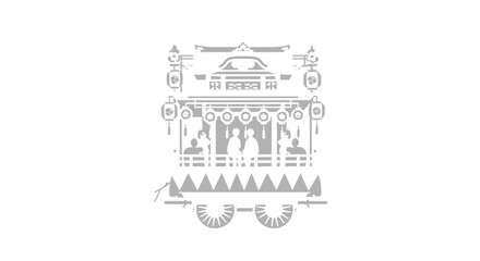 Naklejka premium Japanese Festival Float Silhouette - Traditional Culture Icon