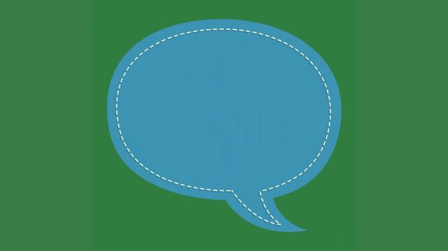 A green screen with white background and blue speech bubble on animated chromakey background illustration depth colorful emotion style figure layers design motion frame expression gesture