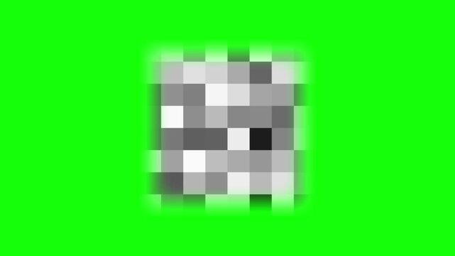 Black and White Checkered Bar to Cover Face or Object on Green Background ,blur censored Quadrilateral animation 4k video.