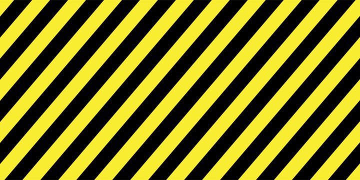 Yellow and black striped lines seamless pattern or texture. Under construction and safety background.