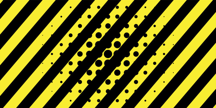 Yellow and black striped lines seamless pattern or texture. Under construction and safety background.
