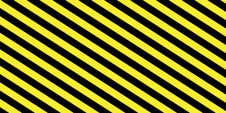Yellow and black striped lines seamless pattern or texture. Under construction and safety background.