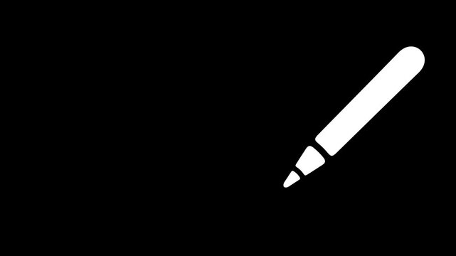 Pencil, writing, write, draw and drawing, graphic animation. Alpha channel. Transparent background motion design. 4K resolution