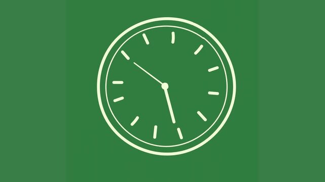 A clock icon on green background and green screen animated chromakey background creative gesture scene backgrounds design layers illustration motion frame elements composition movement