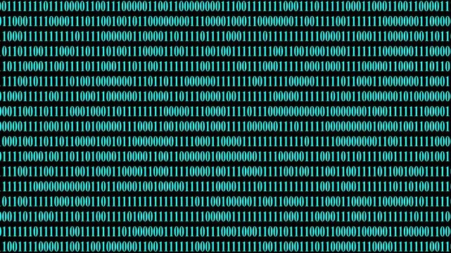 Binary Code Background Animation,Digital Hacker Cyberspace HUD Interface,  cyan color binary background video  animation.