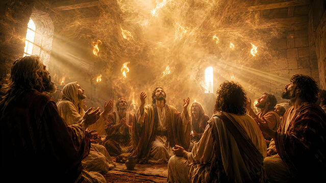 Pentecost worshippers praying