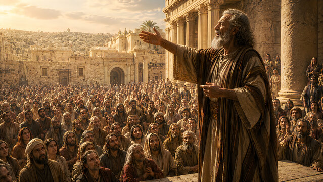 Prophet speaking to crowd