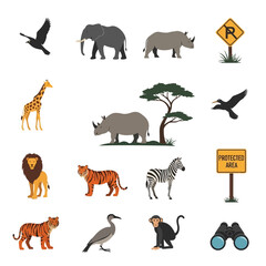 Obraz premium Safari Animals Vector Set - African Wildlife Illustrations