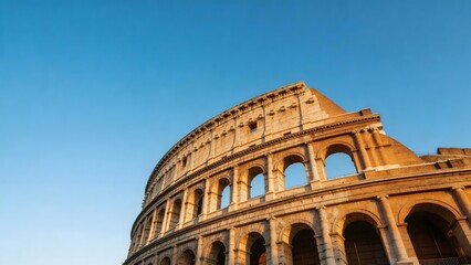 Fototapeta premium Ancient amphitheater under clear sky