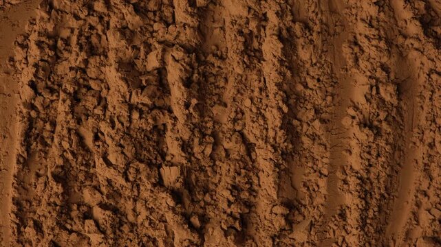 Macro Cocoa Powder Slow Rotation Top View