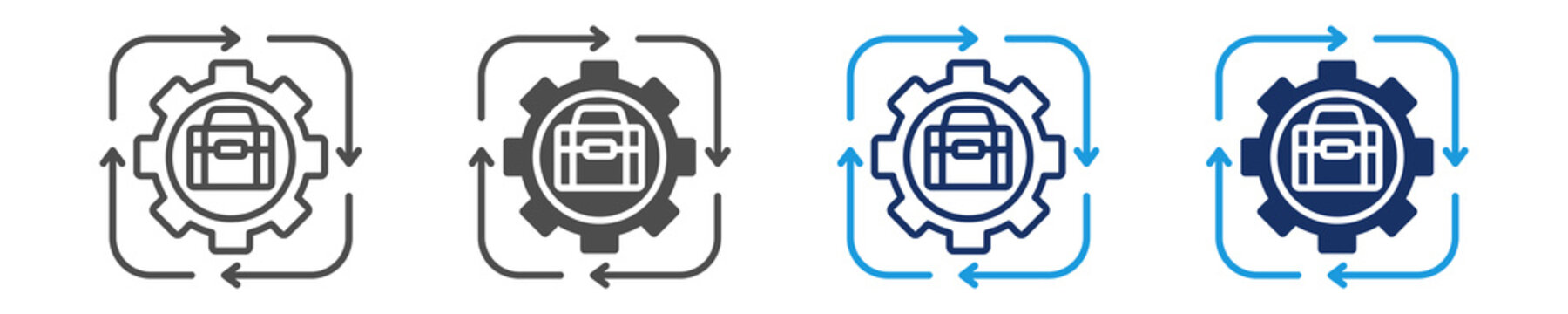 repetitive task icon set with multi concept