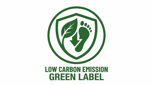 Low Carbon Emission Green Label Icon