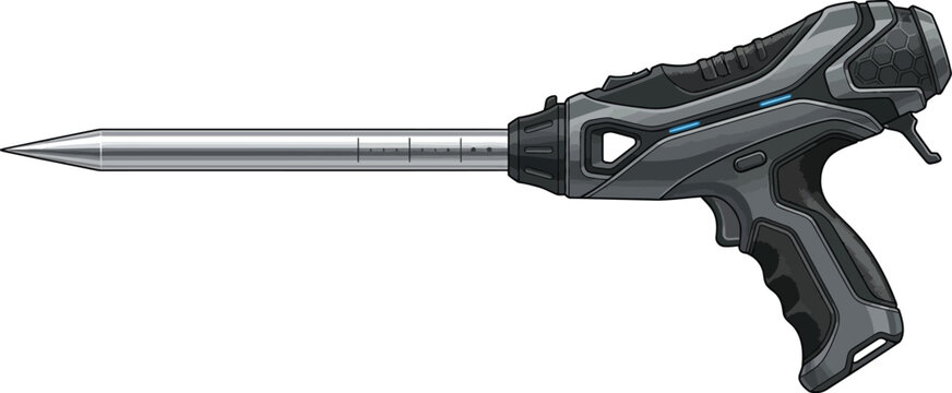 Pneumatic nailer functions as a professional tool for heavy construction.