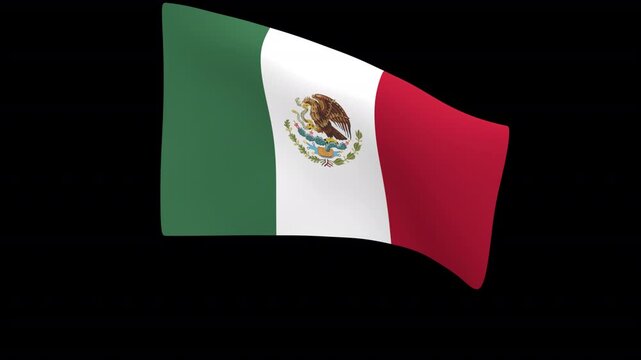 Flag of Mexico &ndash; 3d render looped with alpha channel.