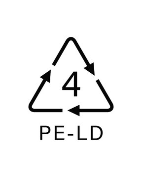 PE-LD 4 symbol vector black sign SVG